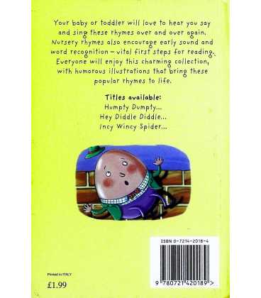 Humpty Dumpty and Other Nursery Rhymes  Back Cover