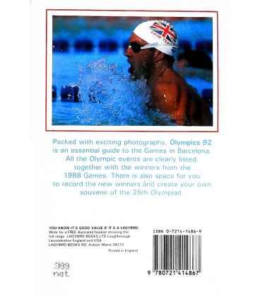 Olympics '92 Back Cover