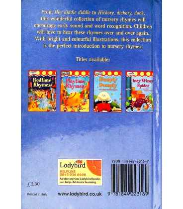 Hey Diddle Diddle and Other Nursery Rhymes Back Cover