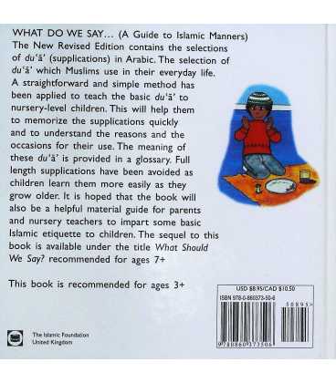 What Do We Say… (A Guide to Islamic Manners) Back Cover