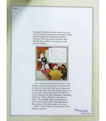 Popular Nursery Rhymes Back Cover