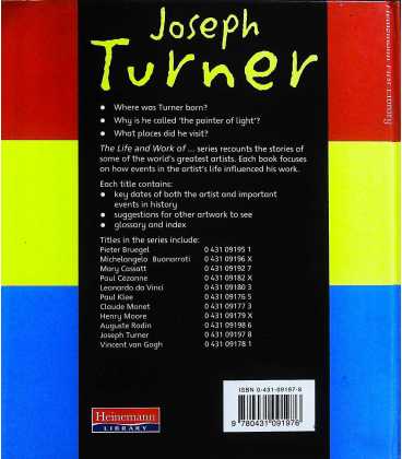 Joseph Turner (The Life and Work of…) Back Cover