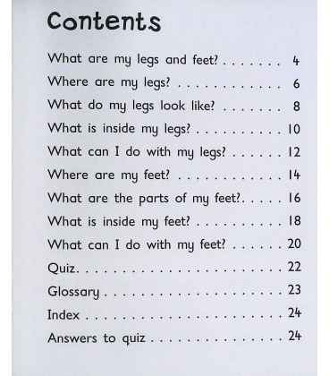 Legs and Feet (It's My Body Read and Learn) Inside Page 1