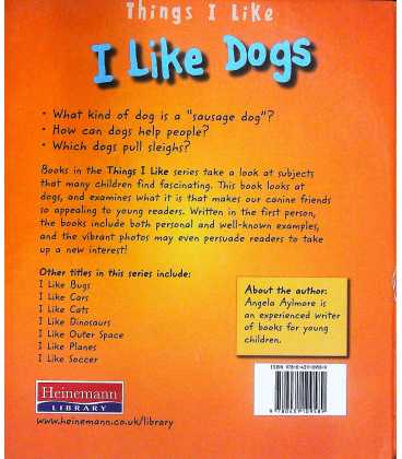 I Like Dogs (Things I Like) Back Cover