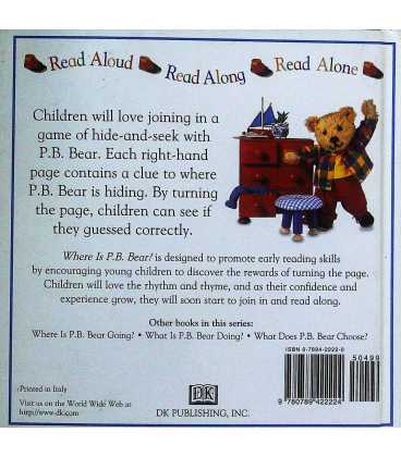 Where is P.B. Bear? Back Cover