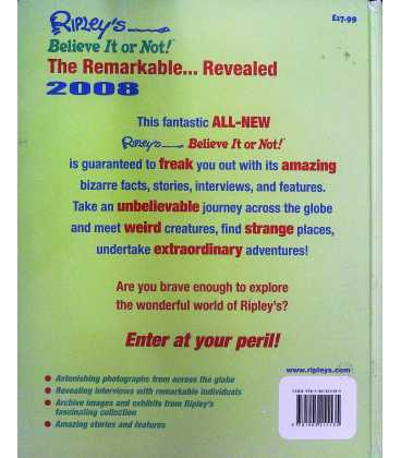 Ripley's Believe It or Not! 2008 Back Cover