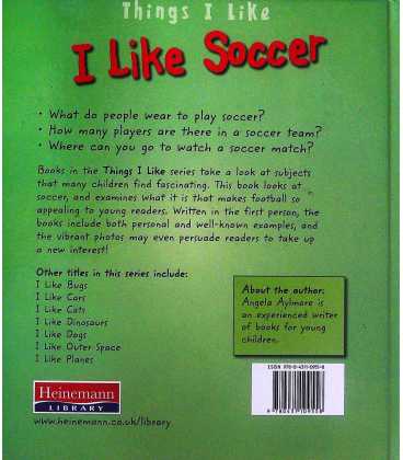 I Like Soccer (Things I Like) Back Cover