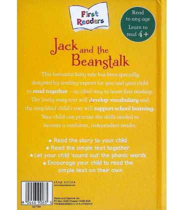 Jack and the Beanstalk (First Readers) Back Cover