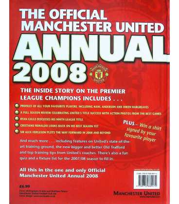 The Official Manchester United Annual 2008 Back Cover