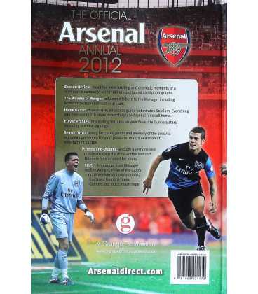 The Official Arsenal FC Annual 2012 Back Cover