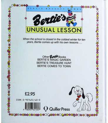 Bertie's Unusual Lesson (Bertie Bassett books) Back Cover