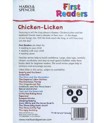 Chicken Licken (First Readers) Back Cover