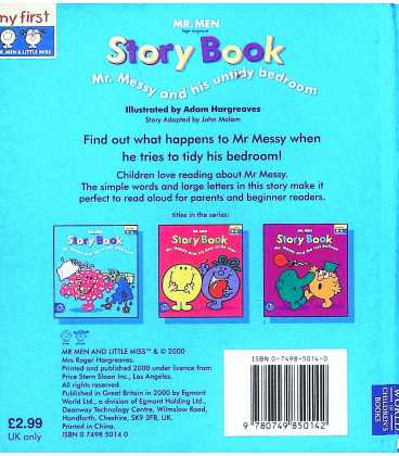 Mr. Messy and His Untidy Bedroom (Mr. Men) Back Cover