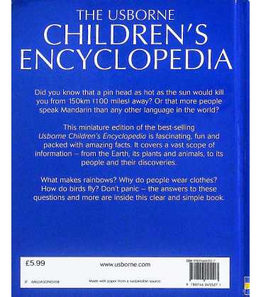 The Usborne Children's Encyclopedia Back Cover