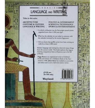 Legacies: Language and Writing Back Cover