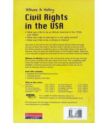 Civil Rights in the USA (Witness to History) Back Cover