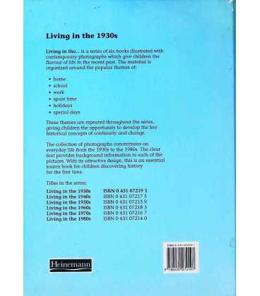 Living in the 1930s Back Cover