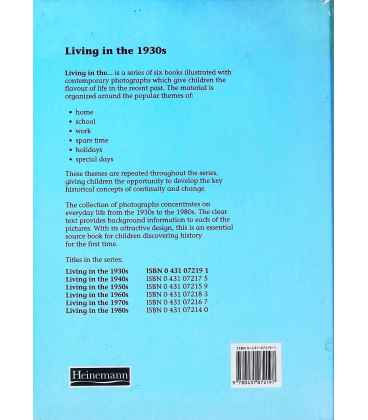 Living in the 1930s Back Cover