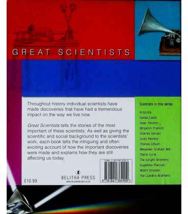 Thomas Edison (Great Scientists) Back Cover