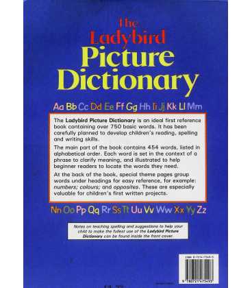The Ladybird Picture Dictionary Back Cover