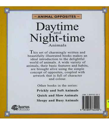 Day-Time and Night-Time Animals Back Cover